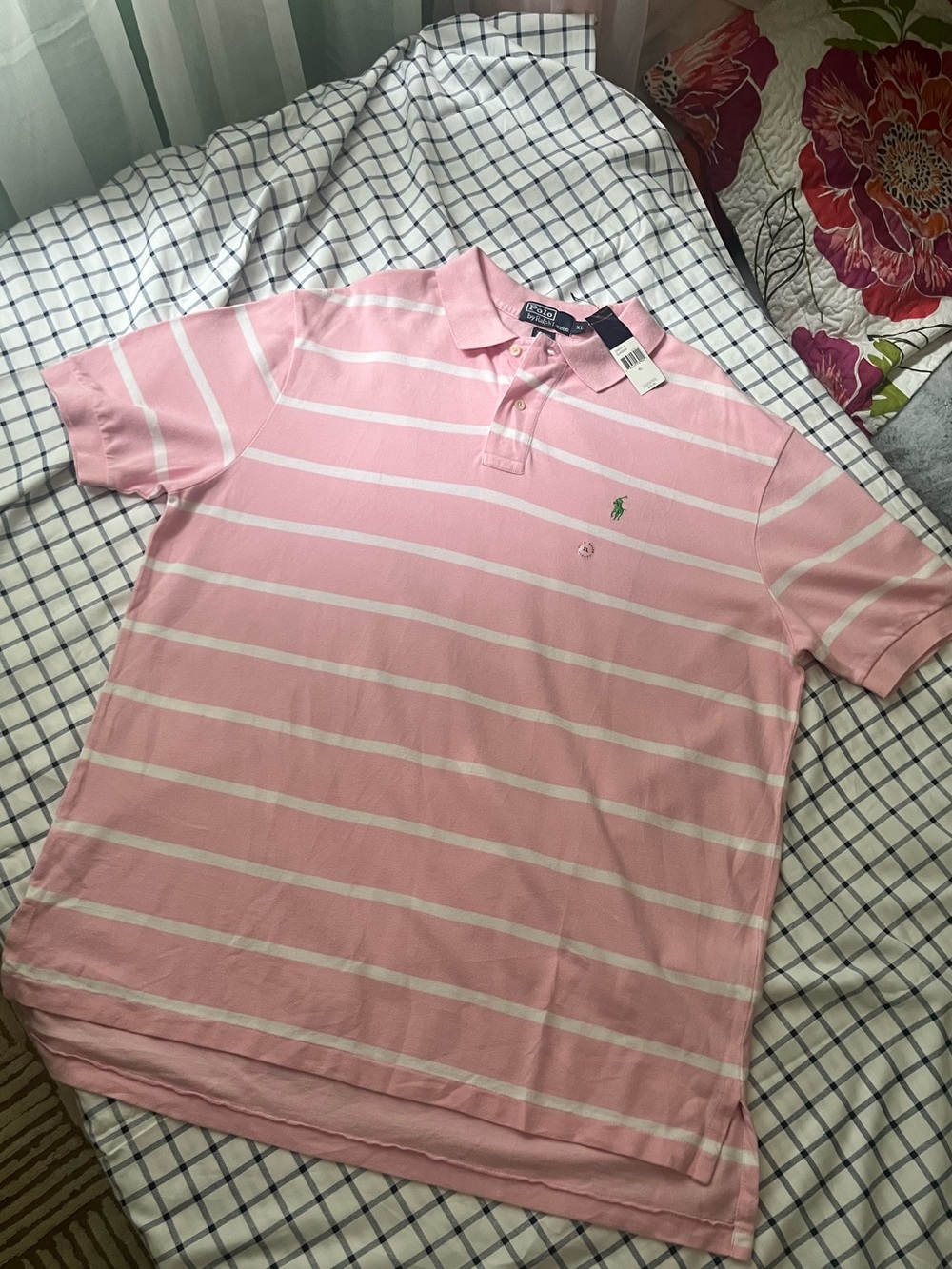 Polo by Ralph Lauren Pink & White Striped Men’s Polo